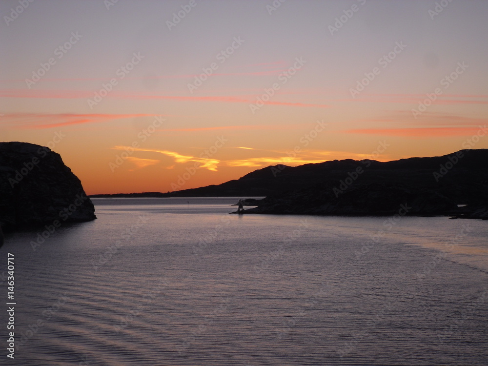 Norwegen Sonnenuntergang von unterwegs