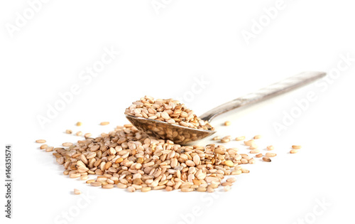 sesame seeds isolated on white background
