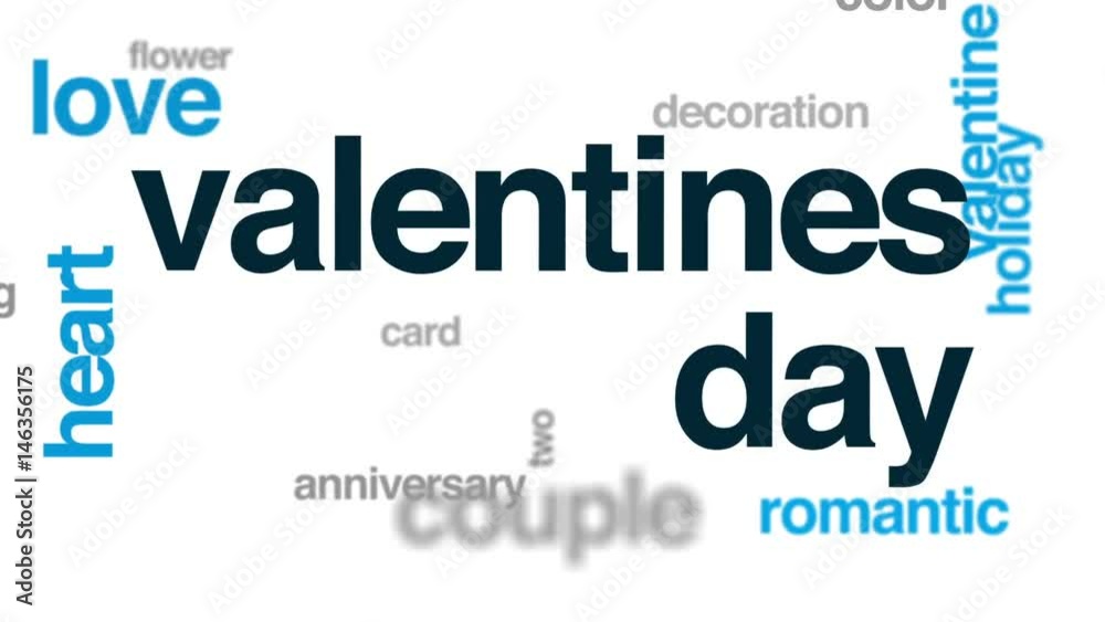 Valentines day animated word cloud, text design animation. Valentines day animated word cloud, text design animation.