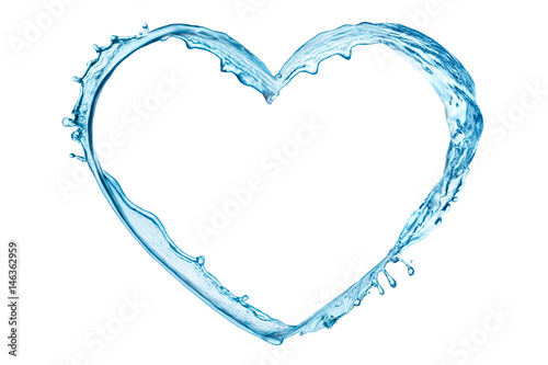 Water splash in the heart shape
