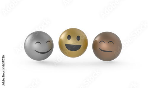 Smileys in Bronze, Silber und Gold photo