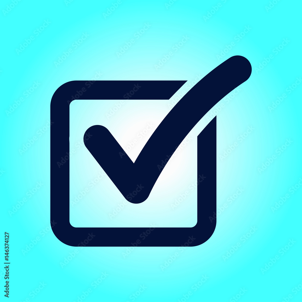 Check list button icon. Check mark in box sign. Check list button icon. Check mark in box sign.