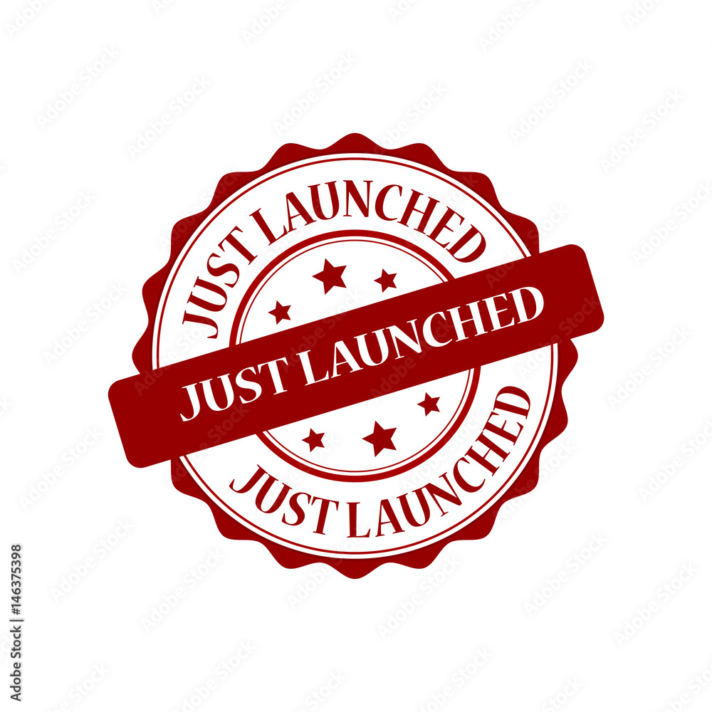 Obraz premium Just launched red stamp illustration