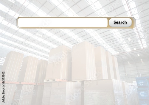 Search Bar with warehouse boxes background