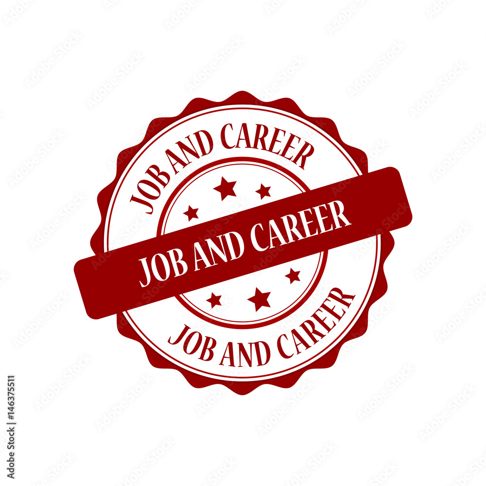 Obraz premium Job and career red stamp illustration