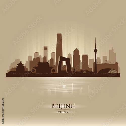 Beijing China city skyline vector silhouette