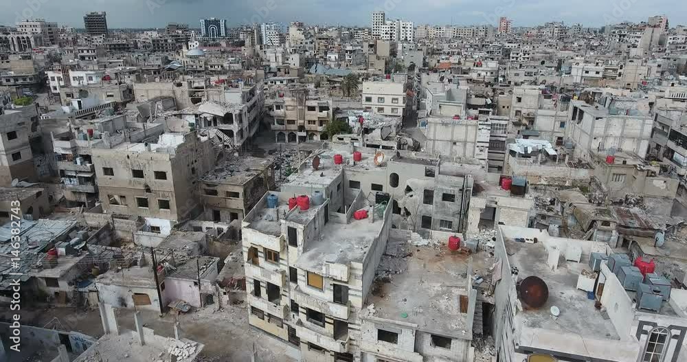 ville de Homs en Syrie filmer par un drone 4k ville de Homs en Syrie filmer par un drone 4k