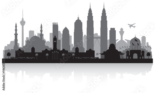 Canvas Print Kuala Lumpur Malaysia city skyline silhouette