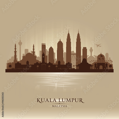 Kuala Lumpur Malaysia city skyline vector silhouette