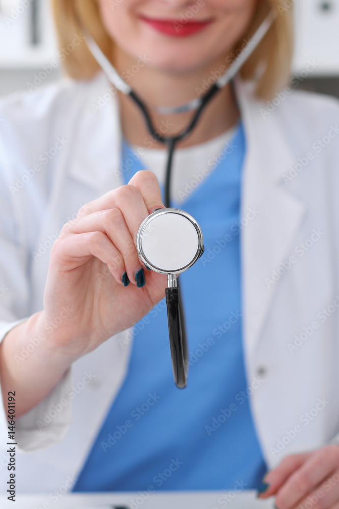 Doctor with a stethoscope in the hands Doctor with a stethoscope in the hands
