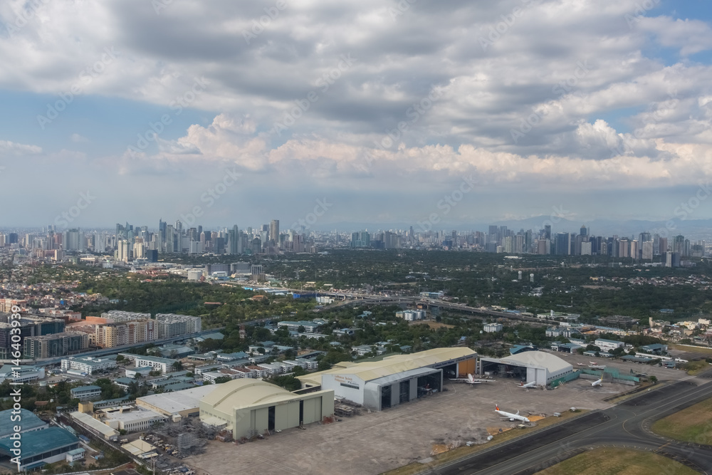 Top view of the city of Metro Manila