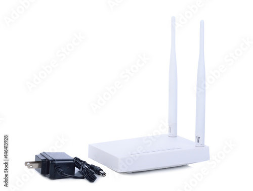 Generic Internet networking device router isolated over the white background