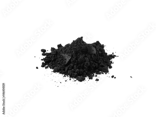 Activated charcoal power isolated on white
