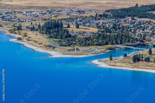 lake tekapo view from mt john observatory, new zealand