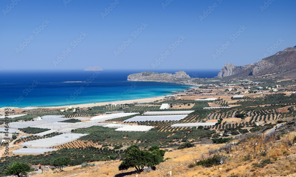 Sea coastline near Falasarna on Crete island, Greece