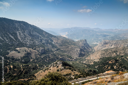 Mountain roads and beautiful landscape of Crete island, Greece