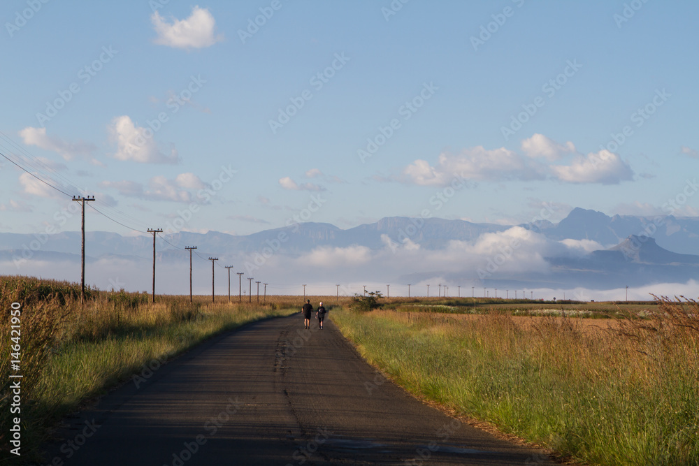 2 people on road