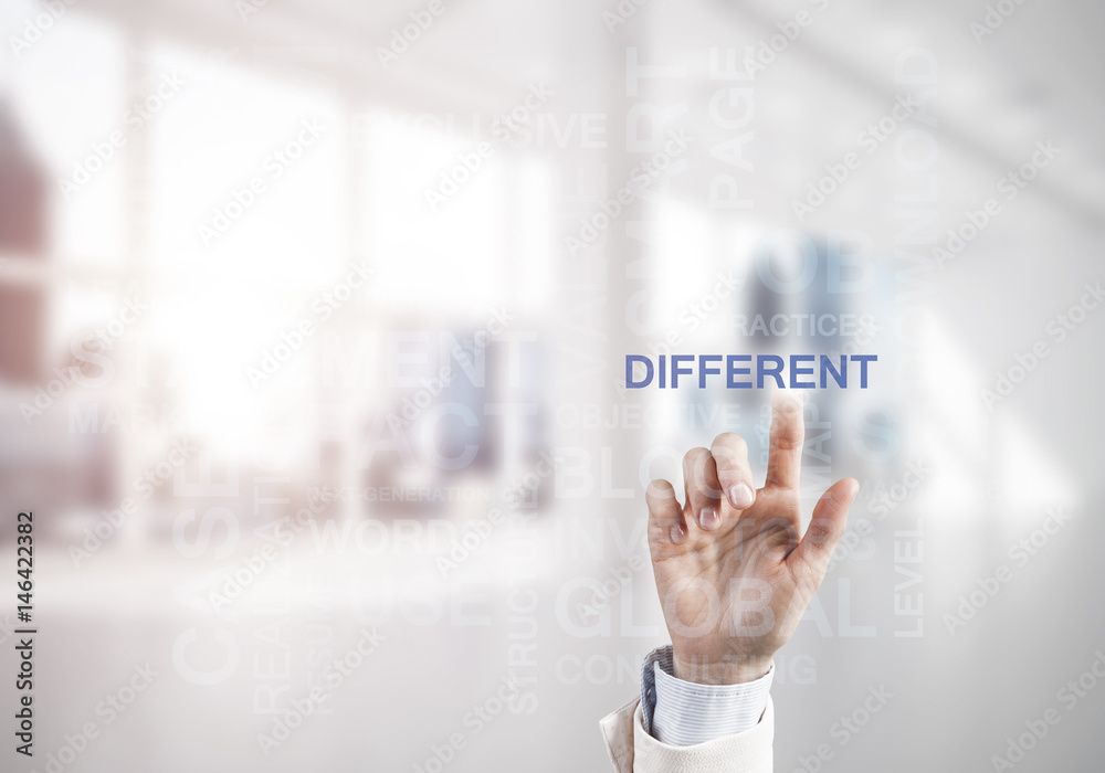 Concept of modern business with palm choocing on of keywords for Concept of modern business with palm choocing on of keywords for