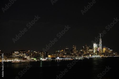 New York skyline at night from New Jersey