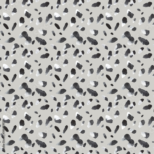 Black and white seamless patterns. Hand drawn watercolor lines.