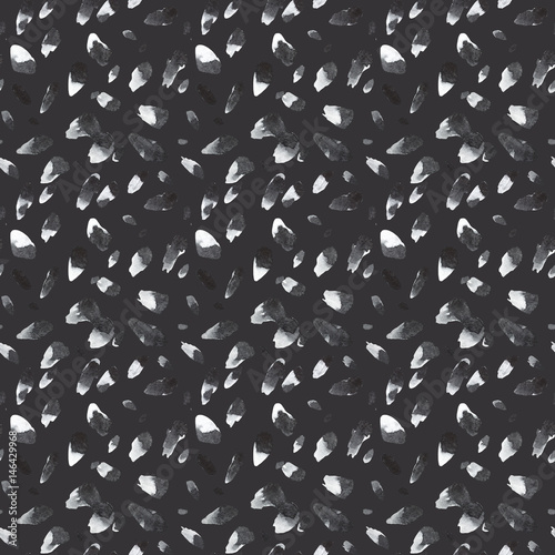 Black and white seamless patterns. Hand drawn watercolor lines.