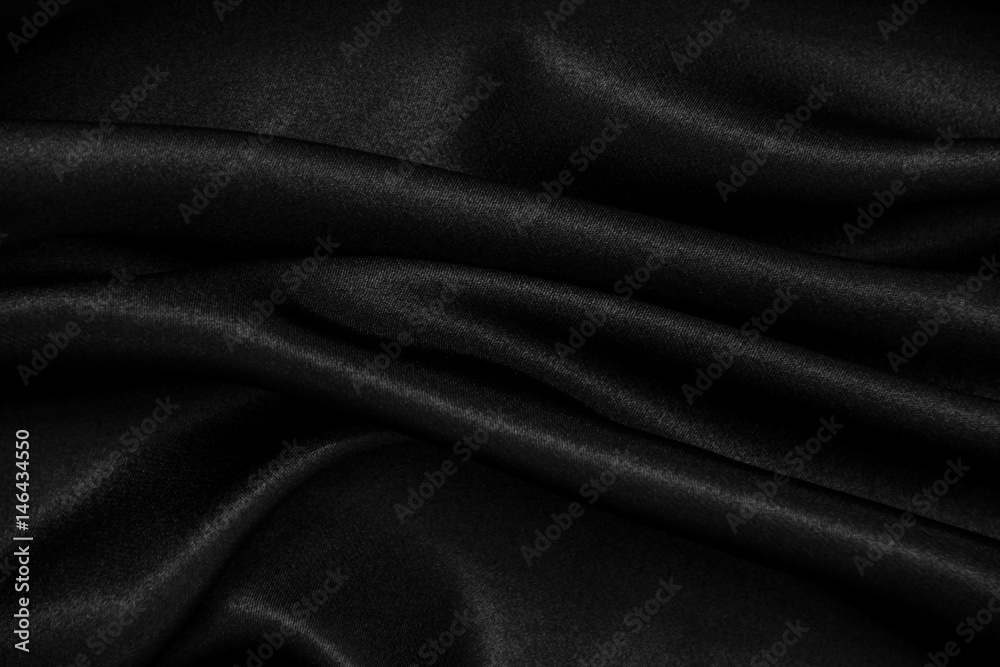 Black silk fabric background Black silk fabric background
