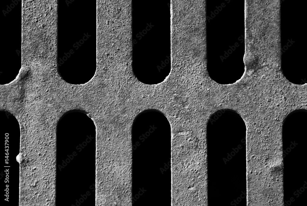 Dirty canal well in closeup, symmetrical abstraction