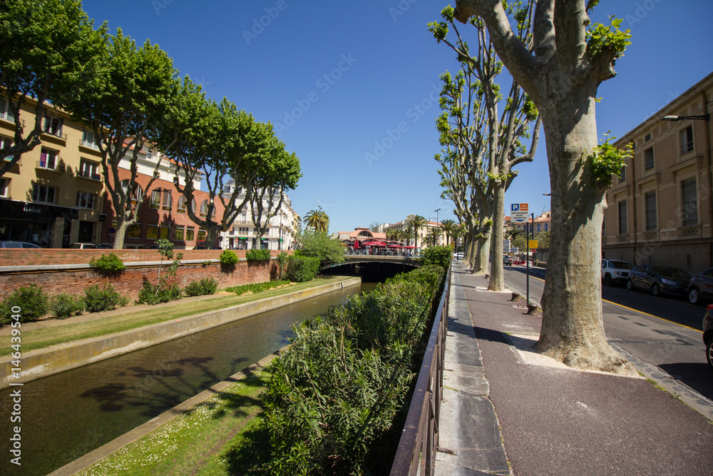 River landscape in Perpignan