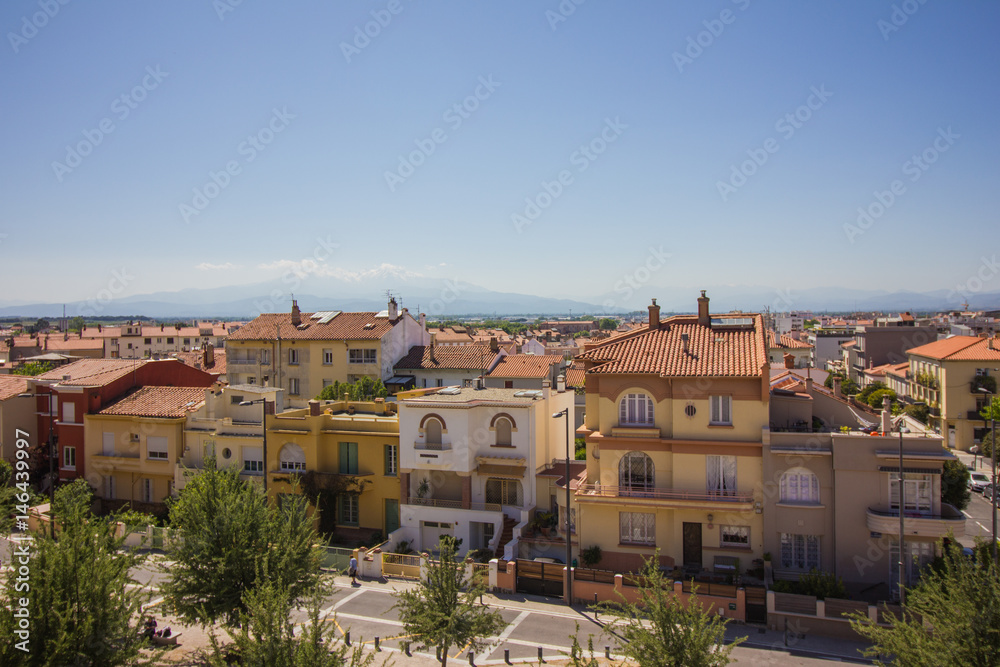 Panoramic view of the french town Perpignan