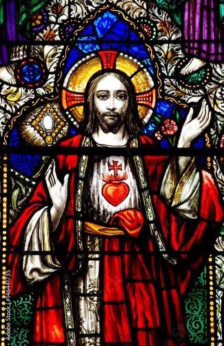 Jesus Christ with the Sacred Heart (stained glass)