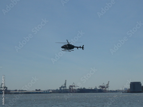 Helicopter flight over New York
