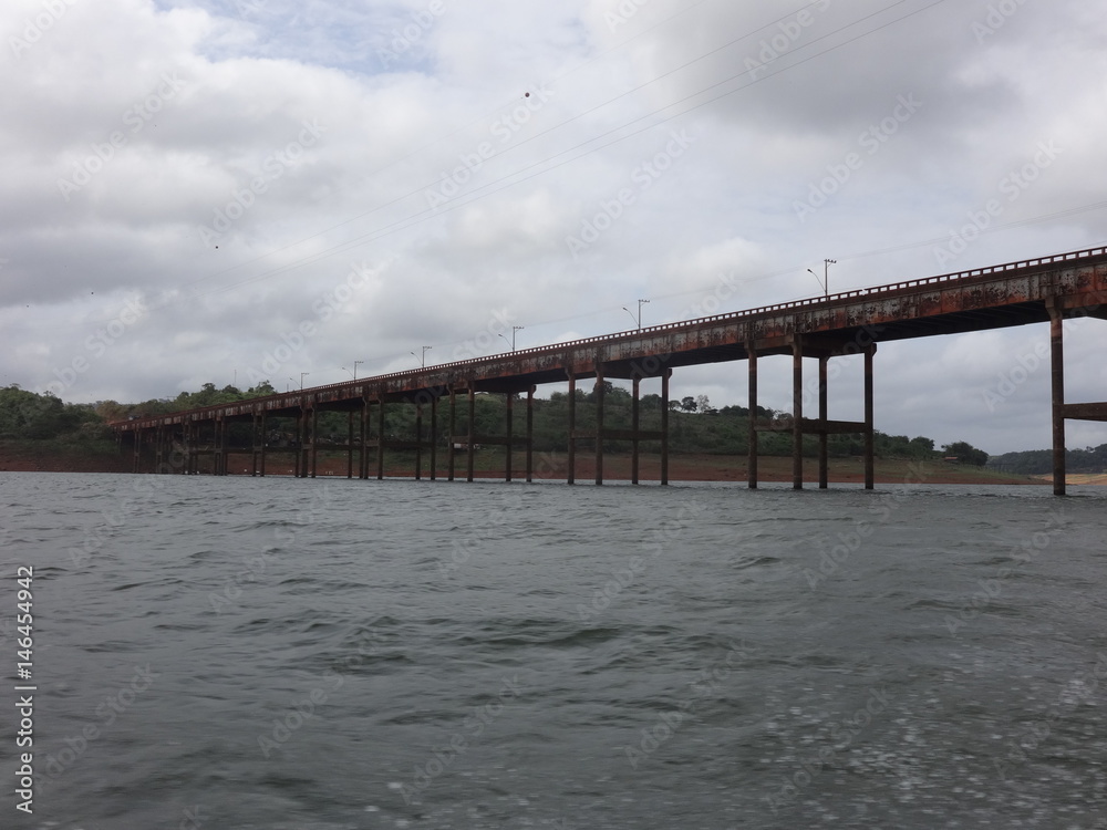 Bridge over the lake. Rio Tocantins in the Amazon region in the city of Tucuruí, Pará, Brazil.