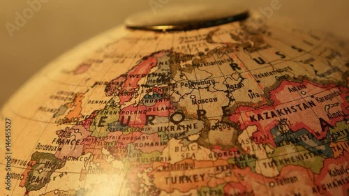 Close up of old vintage globe

