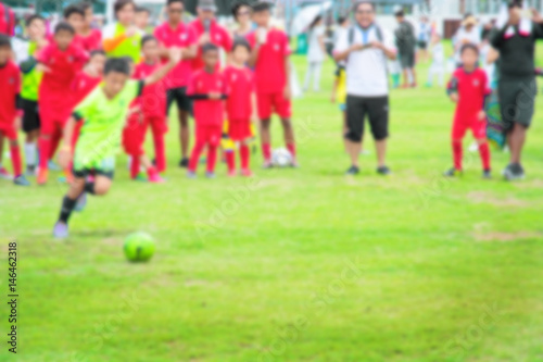 Fototapeta Naklejka Na Ścianę i Meble -  Kids Playing Soccer Football Match.