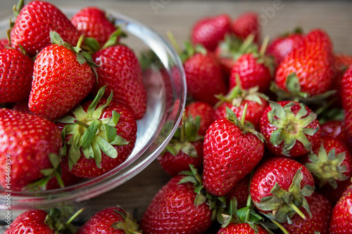 freshly strawberries in the bowl.