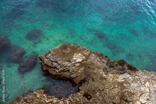 Ionian Sea seen from Ortygia isle, Syracuse city, Sicily Island in Italy