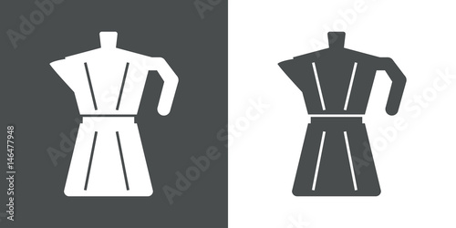 Icono plano cafetera gris y blanco