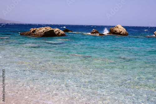 klippor, hav, medelhavet, karpathos, grekland photo