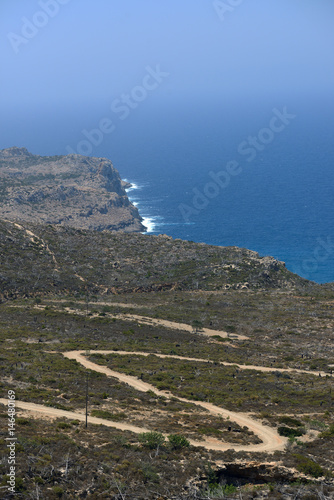 utsikt, klippor, landsbygd, karpathos, grekland, eu, europa, land, medelhavet photo