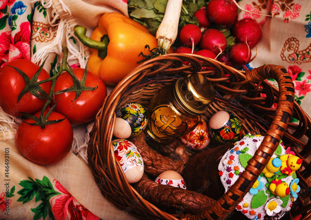 Fototapeta premium Easter food for horses