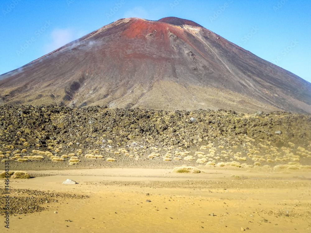Obraz premium Mount Ngauruhoe - Alpine Crossing in New Zealand - Stock Image