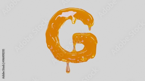 Letter G in white background. 