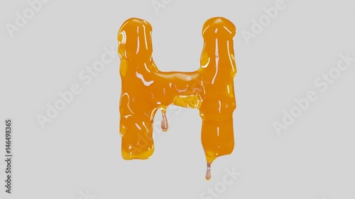 Letter H in white background. 