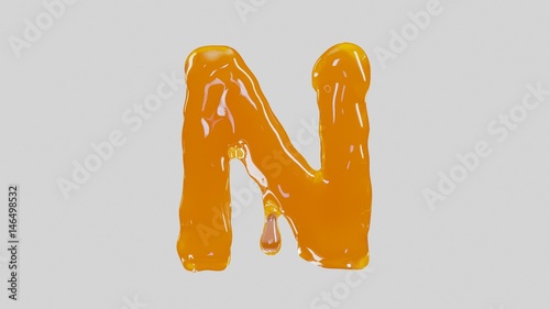 Letter N in white background. 