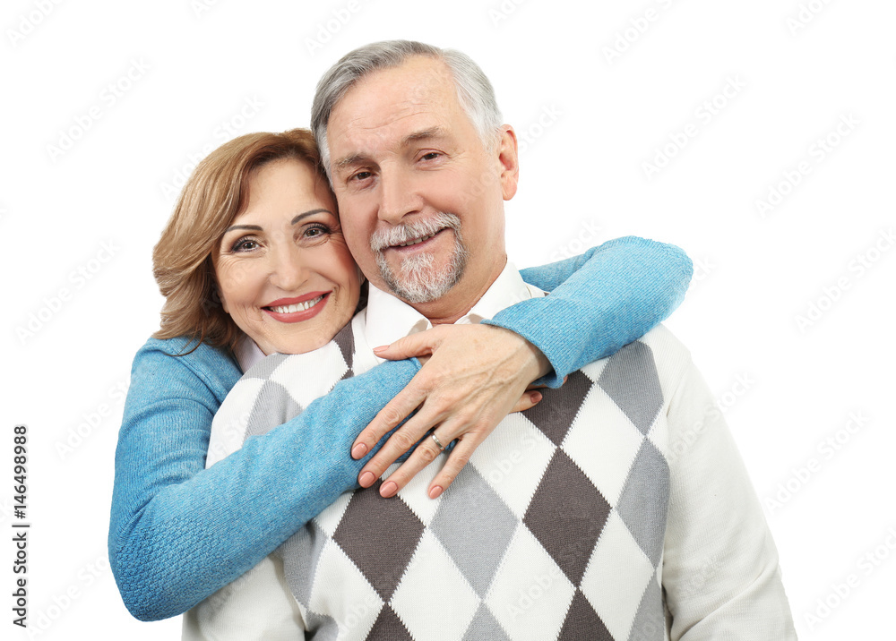 Happy senior couple isolated on white Happy senior couple isolated on white