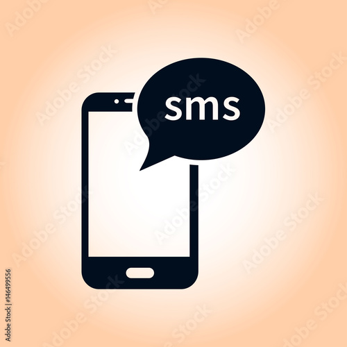 Smartphone email or sms icon. Mobile mail sign symbol.