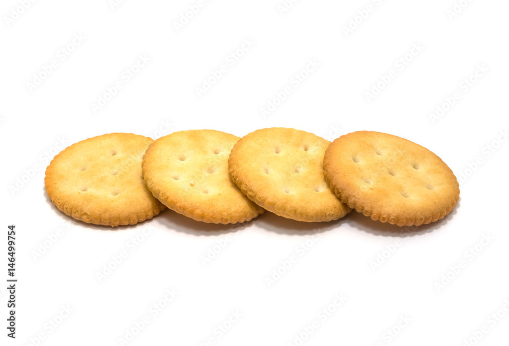 Cracker cookies cream on white background. Cracker cookies cream on white background.