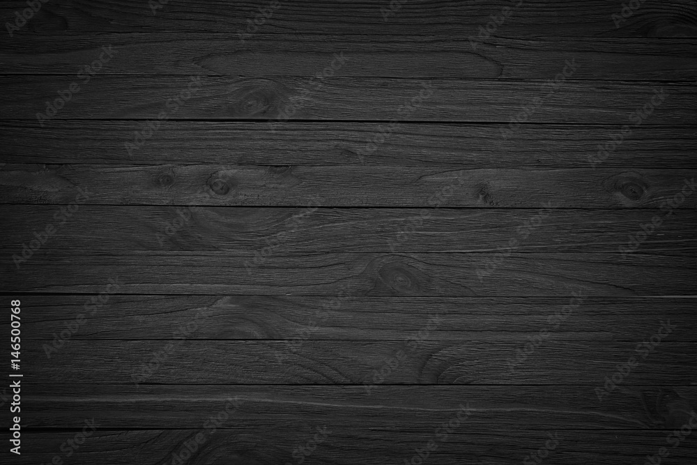 Fototapeta premium Old black wood. Blackboard. Dark background/ Grunge gloomy wooden texture