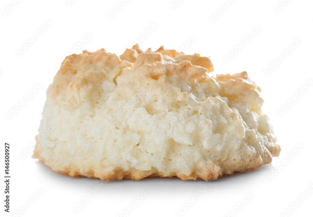 Delicious coconut macaroon on white background Delicious coconut macaroon on white background