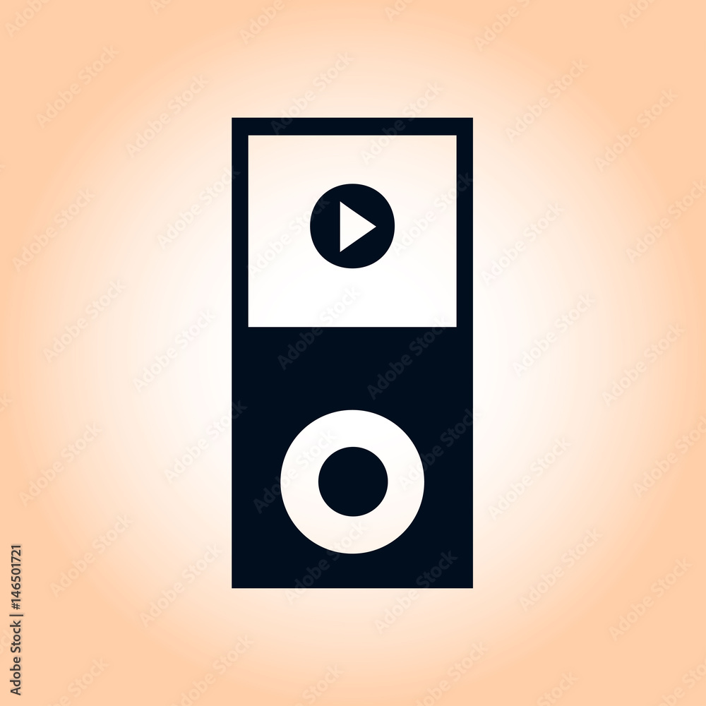 Portable media player icon. Flat design style. Portable media player icon. Flat design style.